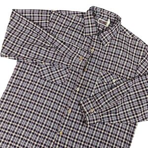 Big Mac Mens Button Down Shirt Large Blue Plaid Long Sleeve Vintage Made in USA